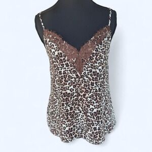 Y2K leopard print lace cami